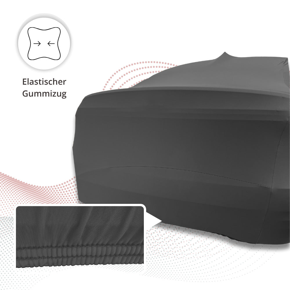 Elastischer Gummizug der schwarzen Perfect Stretch Autoabdeckung für sicheren Halt am Fahrzeug