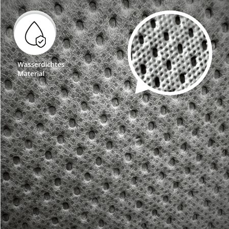 Wasserdichtes Material der Deichselabdeckung Maxi in Detailaufnahme