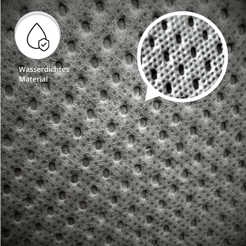 Wasserdichtes Material der Deichselabdeckung Plus in Detailaufnahme